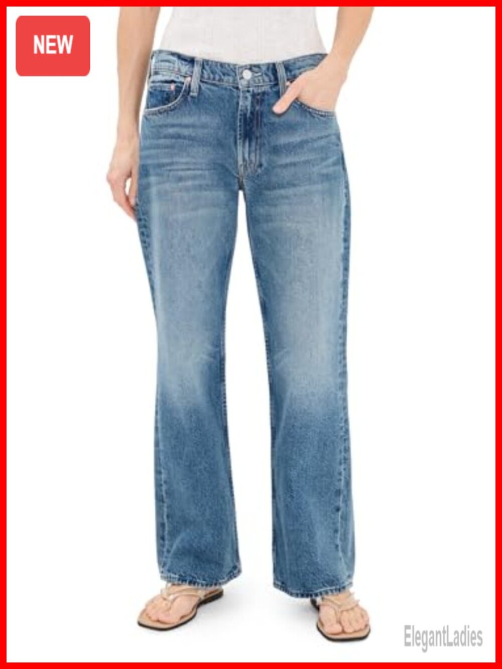 Mid Rise Straight Leg Jeans Petite